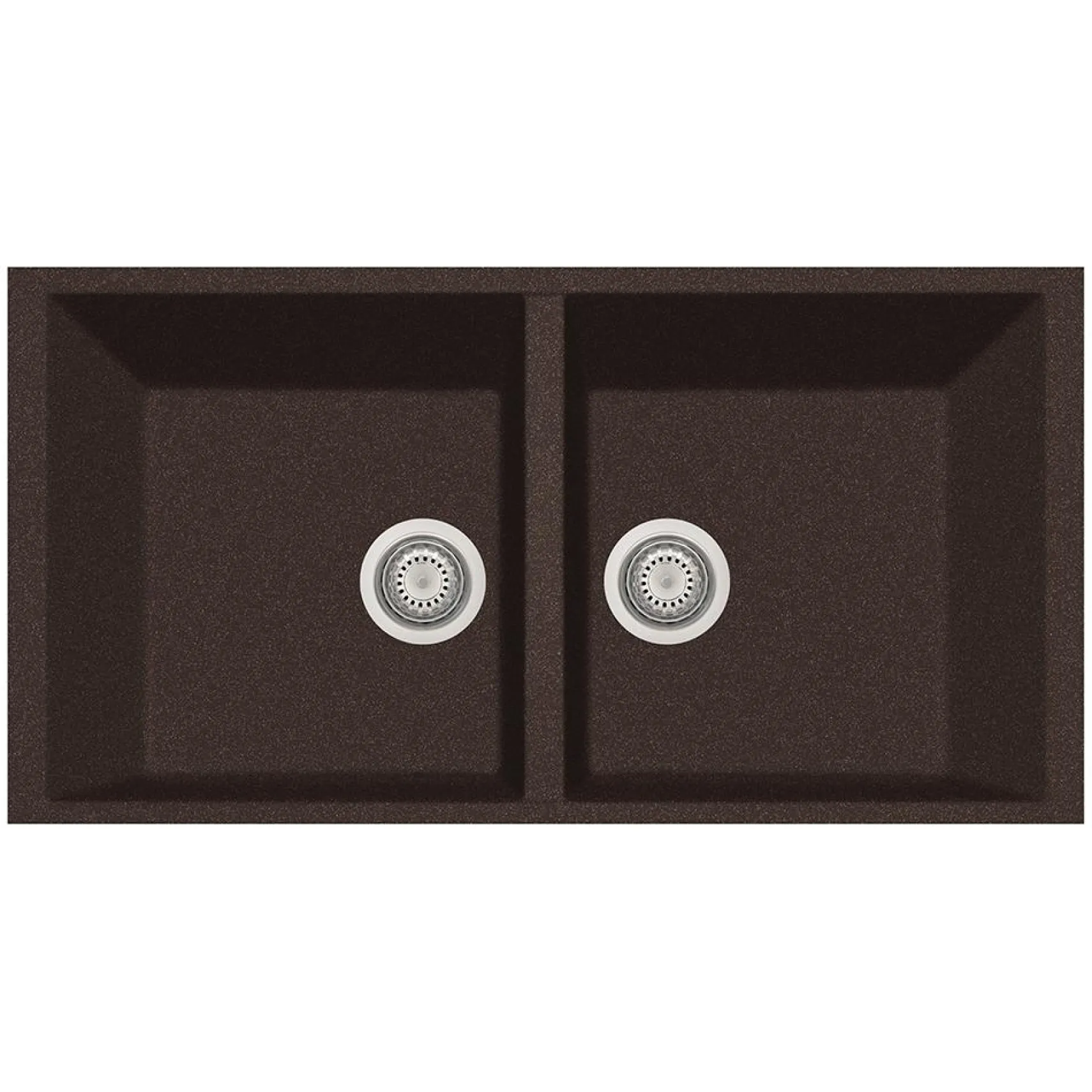 Latoscana Plados 34" Quartz Composite Undermount Double Bowl Kitchen Sink, Brown, AM8620ST-64UG