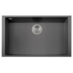 Latoscana Plados 30" Quartz Composite Undermount Single Bowl Kitchen Sink, Silver, ON7610ST-42UG