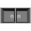 Latoscana Plados 34" Quartz Composite Undermount Double Bowl Kitchen Sink, Titanium, AM8620ST-42UG