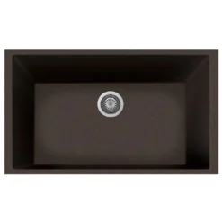 Latoscana Plados 33" Quartz Composite Undermount Single Bowl Kitchen Sink, Brown, ON8410ST-64UG