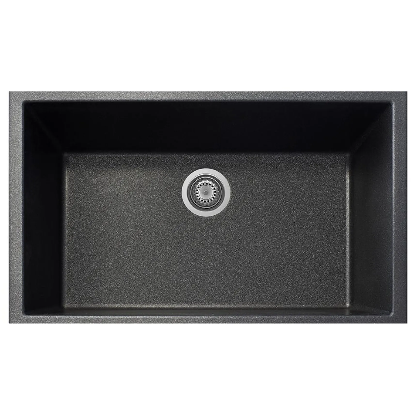 Latoscana Plados 33" Quartz Composite Undermount Single Bowl Kitchen Sink, Black, ON8410ST-44UG