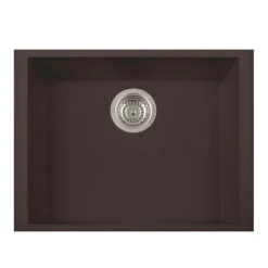 Latoscana Plados 23" Quartz Composite Undermount Single Bowl Kitchen Sink, Brown, ON6010ST-64UG