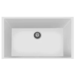 Latoscana Plados 33" Undermount Quartz Composite Kitchen Sink, White, ON8410ST-58UG