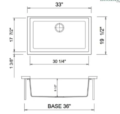 Latoscana Plados 33" Undermount Quartz Composite Kitchen Sink, White, ON8410ST-58UG