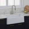LaToscana 30" Quartz Composite Farmhouse Sink, White, Marmorin Series, LA3019W