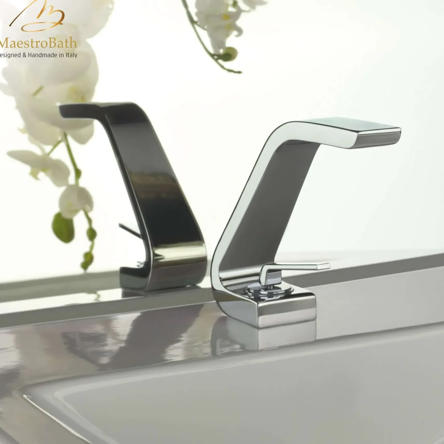 MaestroBath 1.2 GPM Eterna Single Handle ADA Bathroom Sink Faucet, Polished Chrome, Low, Lead-Free Brass, FAU-ETL-PCR