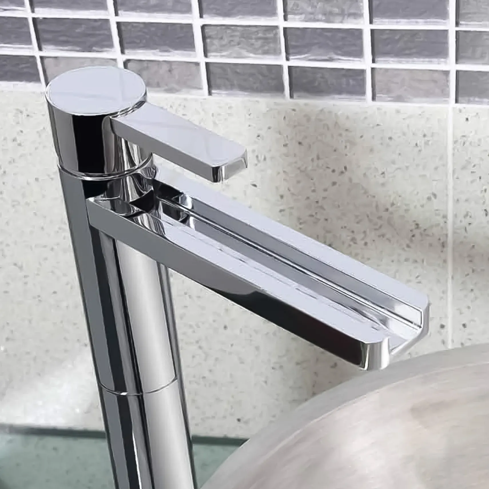 MaestroBath 1.2 GPM Flusso Luxury Waterfall ADA Bathroom Faucet, Chrome, Lead-Free Brass, Polished Chrome, FAU-FLS-CHR