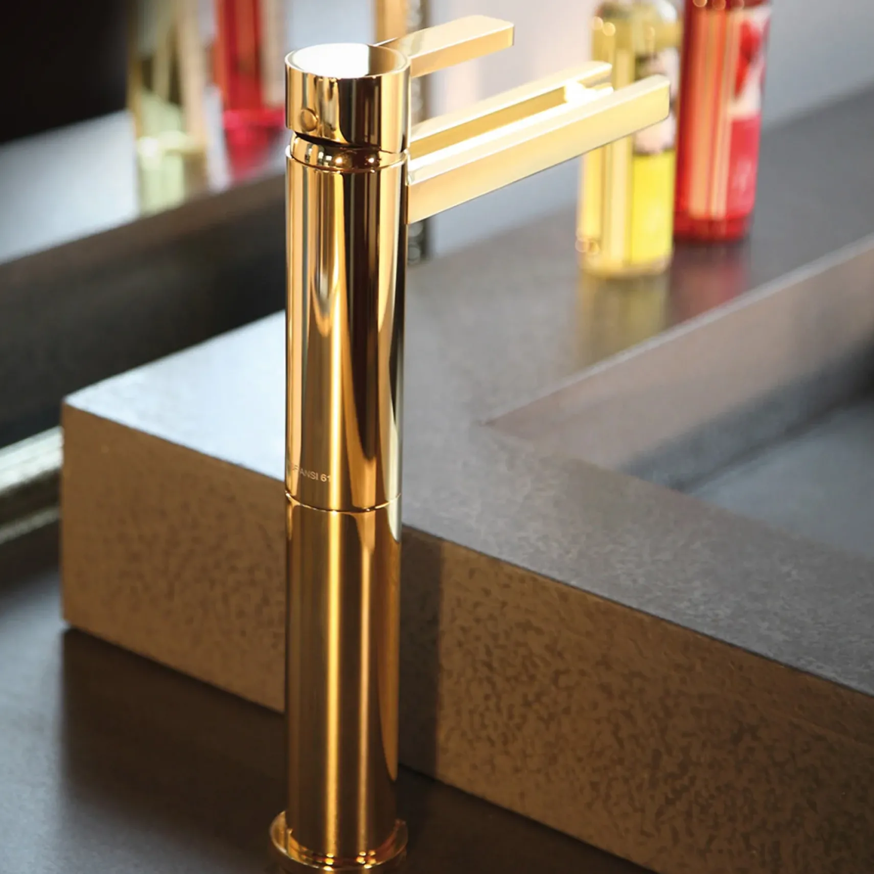 MaestroBath 1.2 GPM Flusso Luxury Waterfall ADA Bathroom Faucet, Polished Gold, Lead-Free Brass, FAU-FLS-PGL