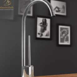 MaestroBath 1.8 GPM Isola Tropic Mod ADA Kitchen Faucet, Brushed Nickel, Lead-Free Brass, KIT-ISO-BNI