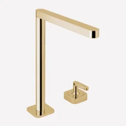 MaestroBath 1.2 GPM Ninfea Luxury Single Handle ADA Bathroom Sink Faucet, Polished Gold, High, Lead-Free Brass, FAU-NIH-PGL