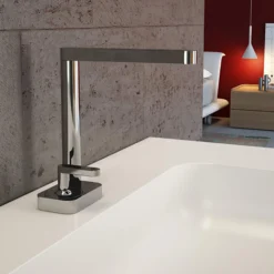 MaestroBath 1.2 GPM Ninfea Luxury Single Handle ADA Bathroom Sink Faucet, Polished Chrome, Low, Lead-Free Brass, FAU-NIL-PCR