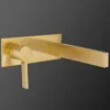 MaestroBath 1.2 GPM Primavera Luxury Wall-Mounted ADA Bathroom Faucet, Brushed Gold, Without pop-up drain, Lead-Free Brass, FAU-PR21-BGL
