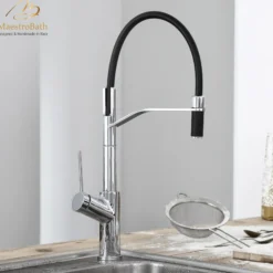 MaestroBath 1.8 GPM Raffinato Mono ADA Kitchen Faucet, Chrome, Lead-Free Brass, Polished Chrome, KIT-RAF-CHR