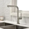 MaestroBath 1.8 GPM Rosa Modern ADA Kitchen Faucet With 2 Jets, Brushed Nickel, Lead-Free Brass, KIT-ROS-BNI