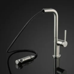 MaestroBath 1.8 GPM Rosa Modern ADA Kitchen Faucet With 2 Jets, Brushed Nickel, Lead-Free Brass, KIT-ROS-BNI
