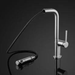 MaestroBath 1.8 GPM Rosa Modern ADA Kitchen Faucet With 2 Jets, Chrome, Lead-Free Brass, Polished Chrome, KIT-ROS-CHR