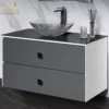 MaestroBath Serenita Modern Bathroom Vanity, White and Silver, 40", Wood, VAN-SRN40-WHS