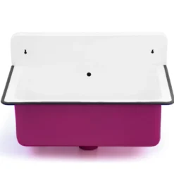 Nantucket Sinks Anchor 19.5" x 14" Irregular Wallmount Iron Bathroom Sink with Accessories, White/White, NS-ACBS20OF-PNKW