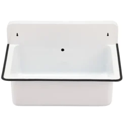 Nantucket Sinks Anchor 19.5" x 14" Irregular Wallmount Iron Bathroom Sink with Accessories, White/White, NS-ACBS20OF-WW