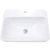 Nantucket Sinks Brant Point 23" Ceramic Bathroom Sink, White, DI-2317-R1
