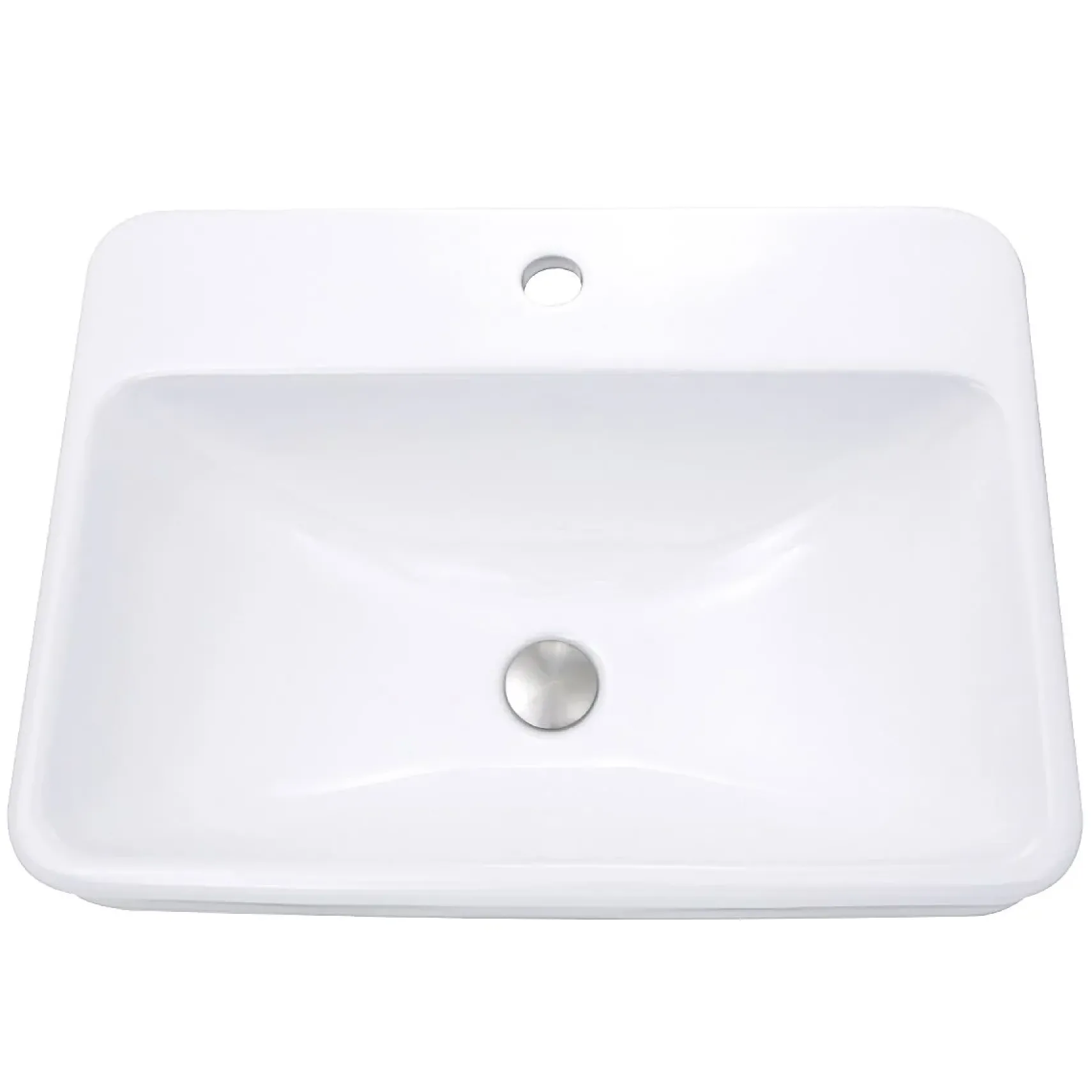 Nantucket Sinks Brant Point 23" Ceramic Bathroom Sink, White, DI-2317-R1