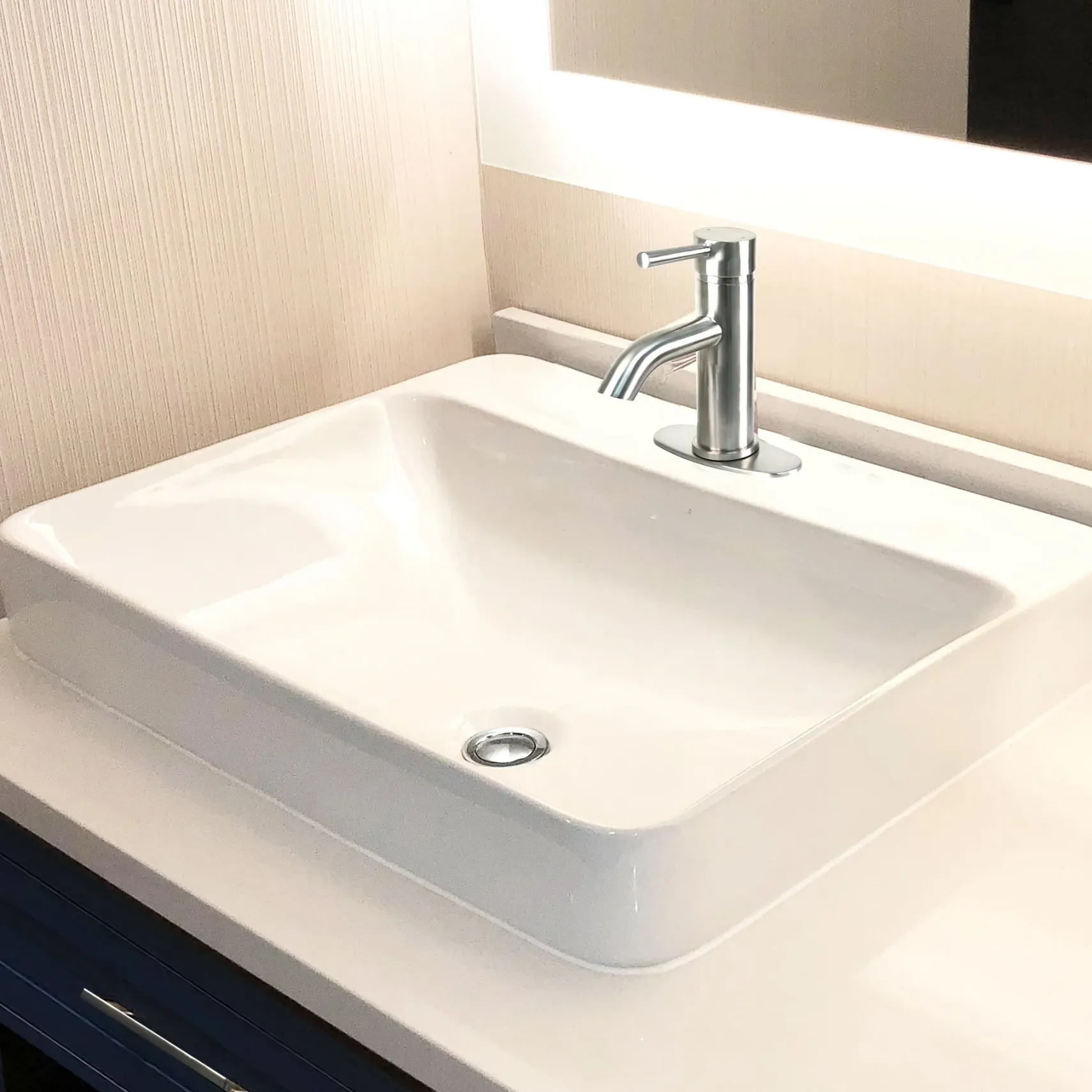 Nantucket Sinks Brant Point 23" Ceramic Bathroom Sink, White, DI-2317-R1