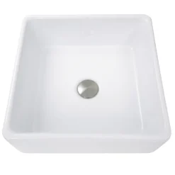 Nantucket Sinks Brant Point 15" Ceramic Bathroom Vessel Sink, White, NSV107A