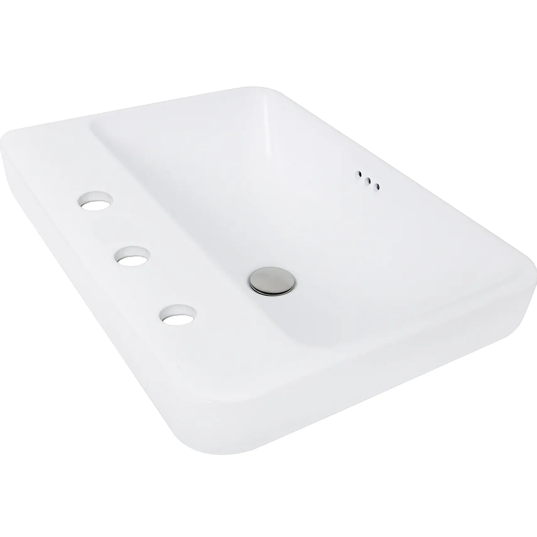 Nantucket Sinks Brant Point 23" Ceramic Bathroom Sink, White, DI-2317-R8