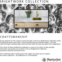 Nantucket Sinks Brightwork Home 13" Nickel Plated Brass Bathroom Sink, Silver, RON-OF