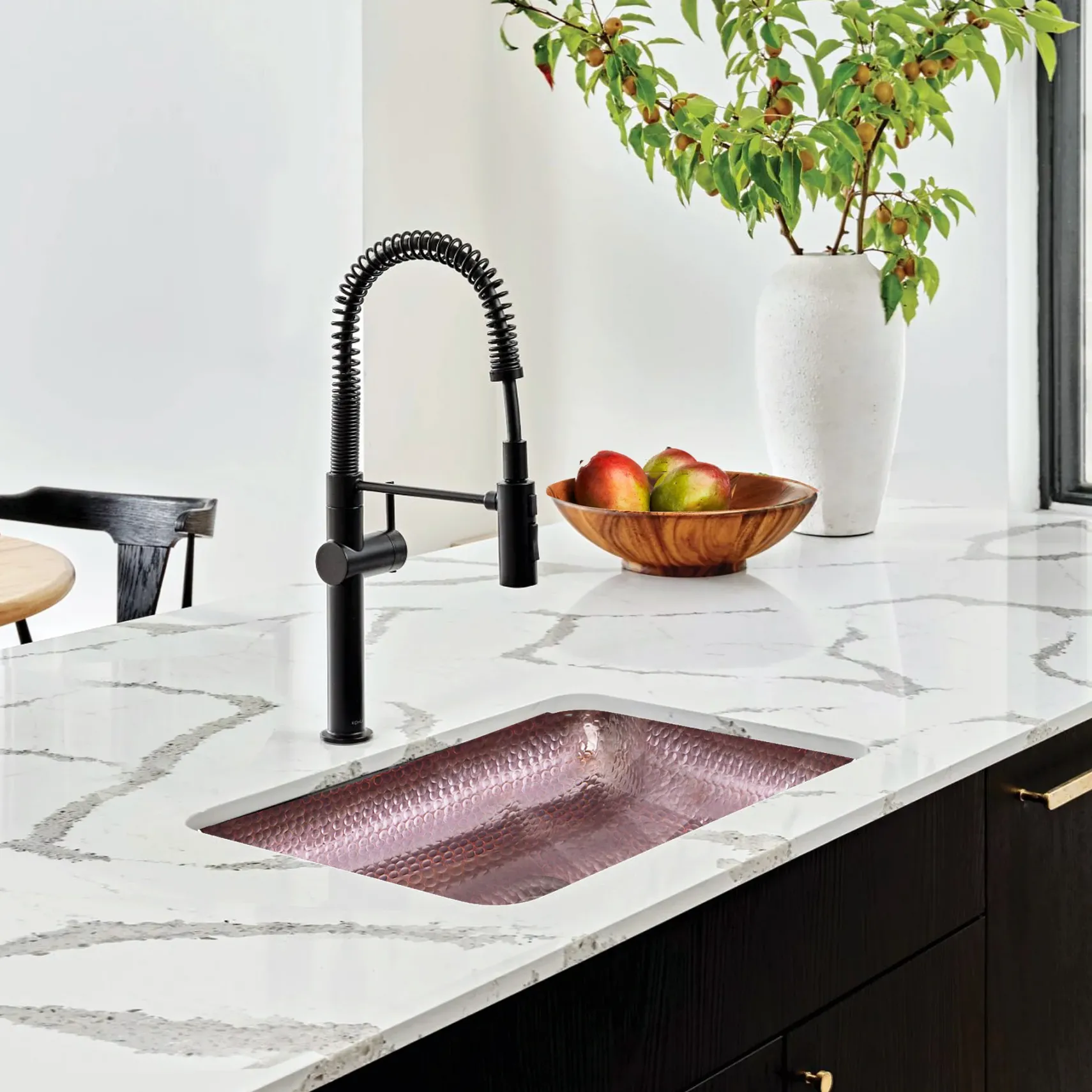 Nantucket Sinks Brightwork Home 17" Rectangle Copper Bar/Prep Sink with Accessories, 16 Gauge, REHC-2.5