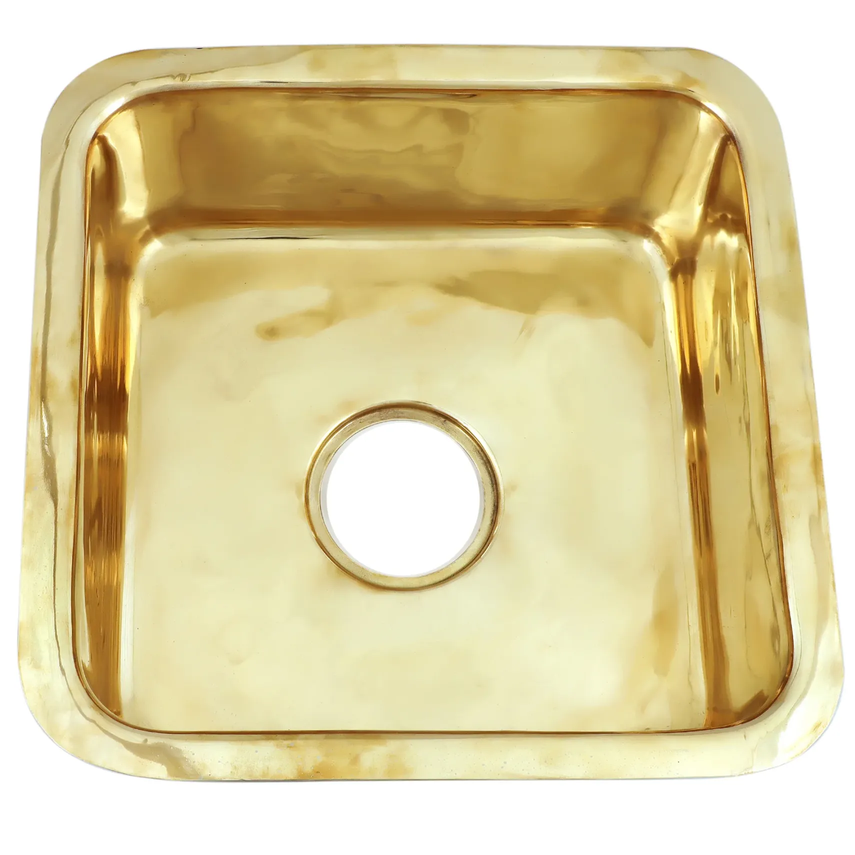 Nantucket Sinks Brightwork Home 17" Square Brass Bar/Prep Sink with Accessories, SQRB-7SM