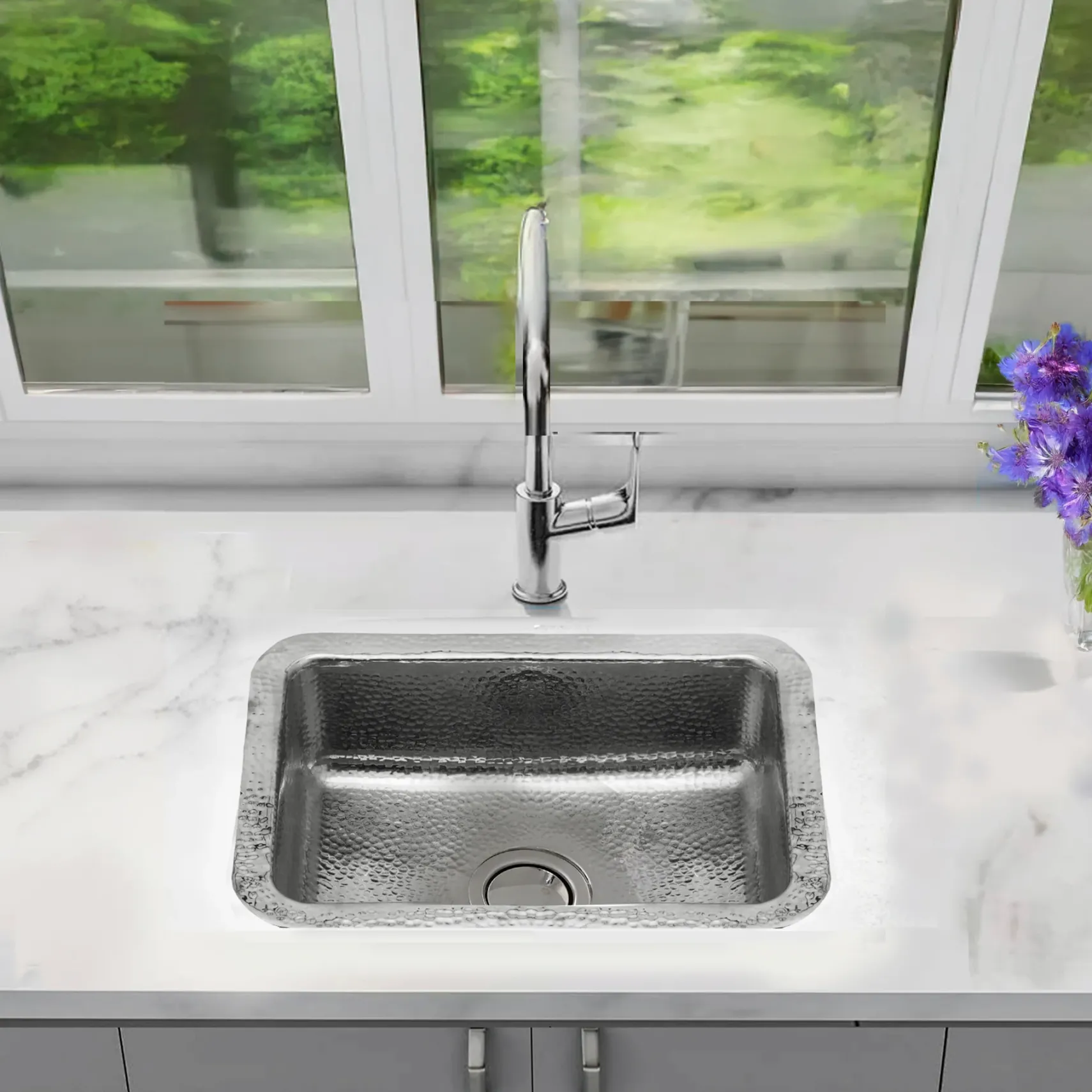 Nantucket Sinks Brightwork 20" Rectangular Stainless Steel Bar/Kitchen Sink with Accessories, 18 Gauge, RES2014