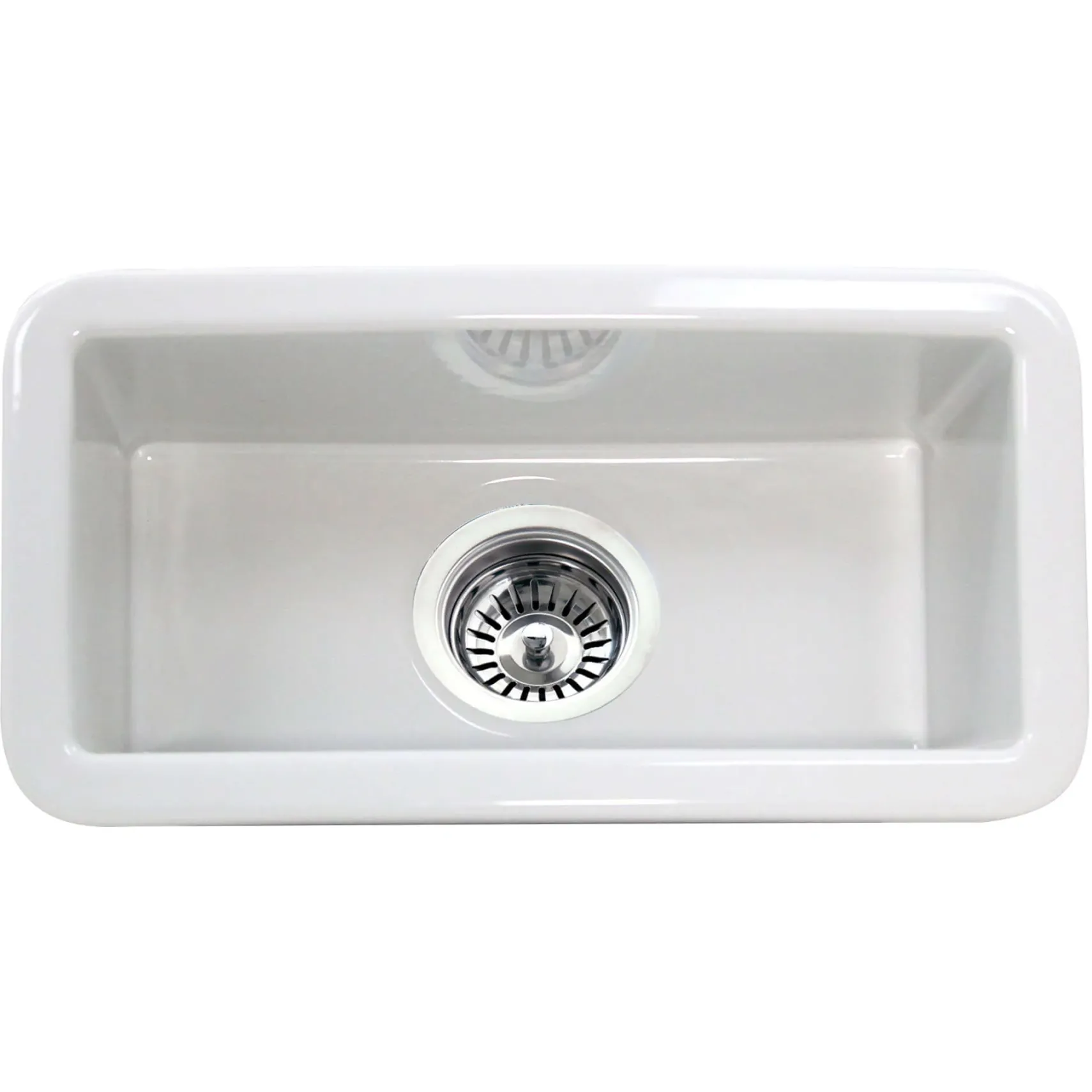 Nantucket Sinks Cape 9" Rectangle Fireclay Bar/Kitchen Sink with Accessories, White, CAPE189