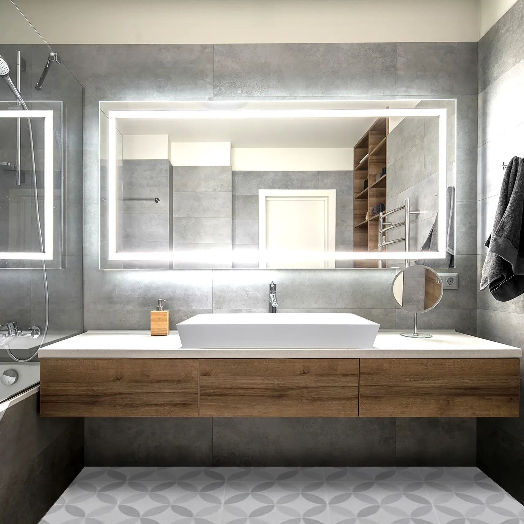 Nantucket Sinks Glacierstone 36" Bathroom Sink, White, NS-GSTR36