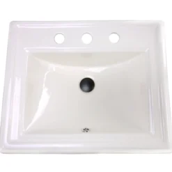 Nantucket Sinks Great Point 23" x 18.25" x 8.75" Rectangular Drop In/Topmount Ceramic - Vitreous China Bathroom Sink, Bisque, DI-2418-R8-Bisque