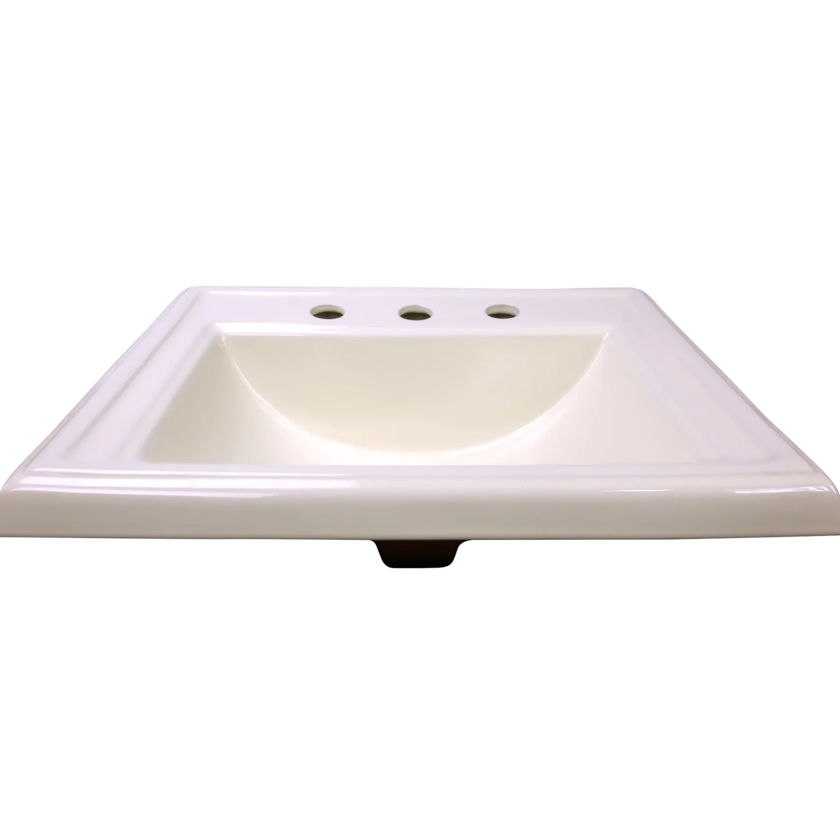 Nantucket Sinks Great Point 23" x 18.25" x 8.75" Rectangular Drop In/Topmount Ceramic - Vitreous China Bathroom Sink, Bisque, DI-2418-R8-Bisque