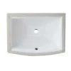 Nantucket Sinks Great Point 19.7.5" x 16" Rectangular Undermount Ceramic - Vitreous China Bathroom Sink with Accessories, White, UM-2016C-W