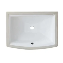 Nantucket Sinks Great Point 19.7.5" x 16" Rectangular Undermount Ceramic - Vitreous China Bathroom Sink with Accessories, White, UM-2016C-W