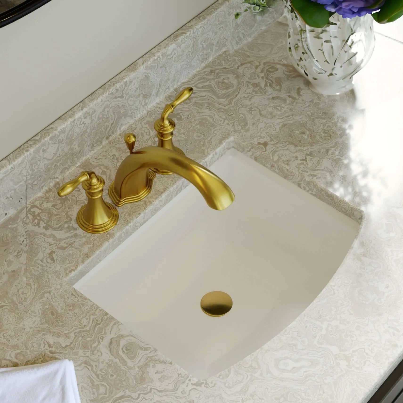 Nantucket Sinks Great Point 19.7.5" x 16" Rectangular Undermount Ceramic - Vitreous China Bathroom Sink with Accessories, White, UM-2016C-W