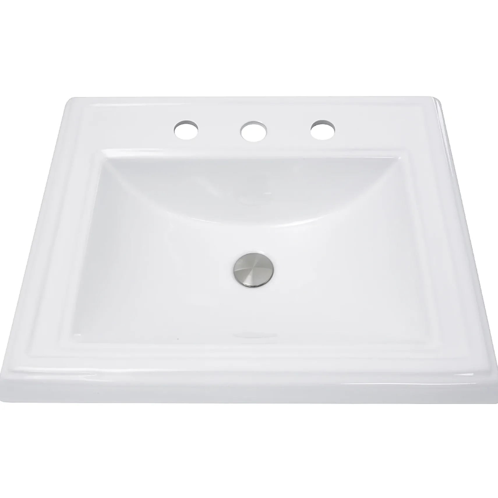 Nantucket Sinks Great Point 23" Ceramic Bathroom Sink, White, DI-2418-R8