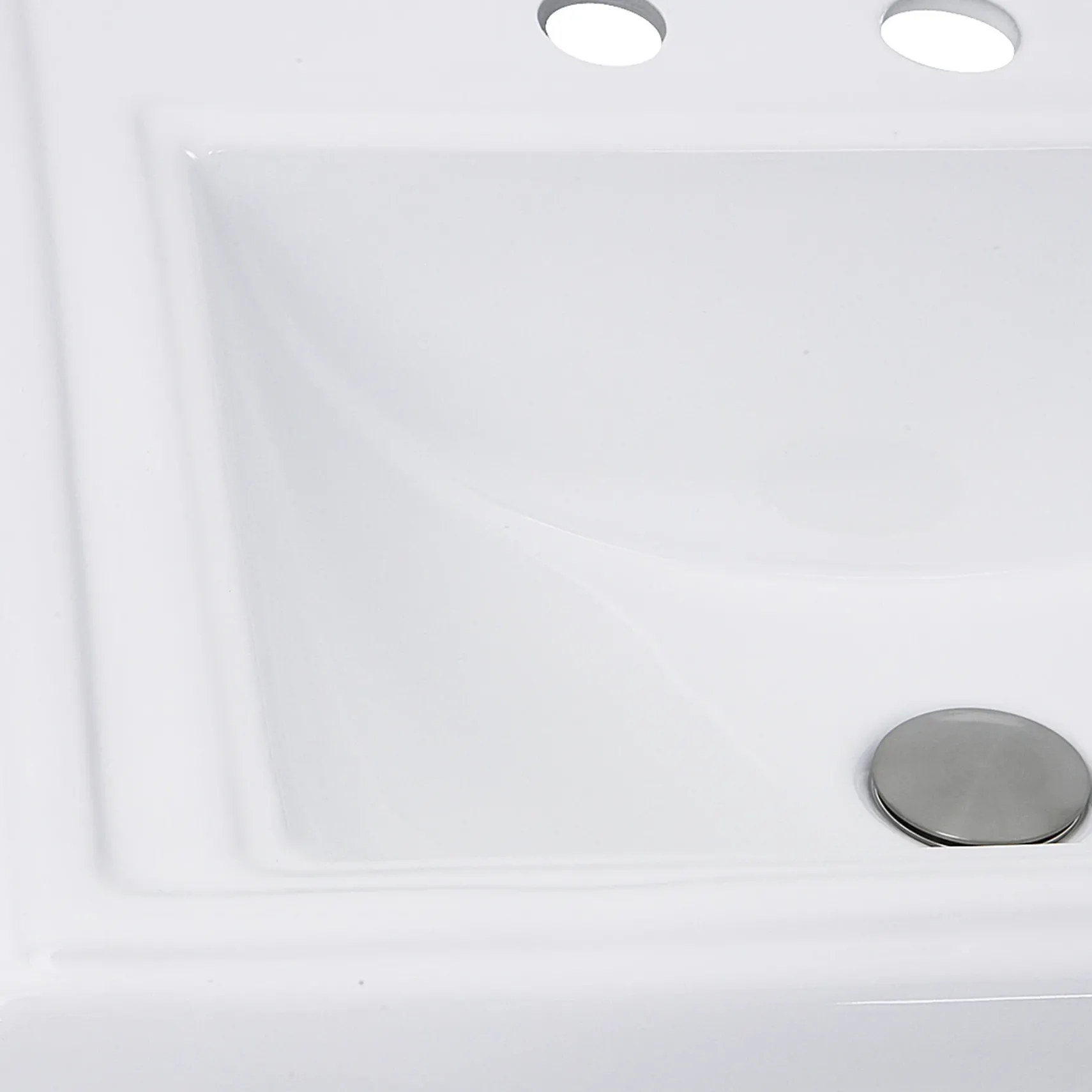 Nantucket Sinks Great Point 23" Ceramic Bathroom Sink, White, DI-2418-R8
