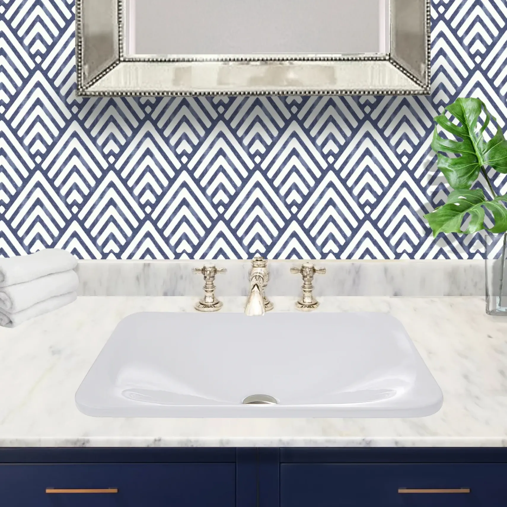 Nantucket Sinks Great Point 21" Ceramic Bathroom Sink, White, DI-2114-R