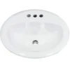 Nantucket Sinks Great Point 20" Ceramic Bathroom Sink, White, DI2017-4