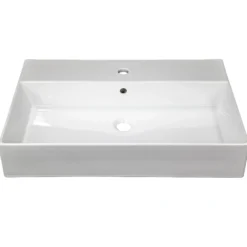 Nantucket Sinks Newport 28" x 18" Rectangle Wallmount Fireclay Bathroom Sink with Accessories, White, NS-NPCS28W