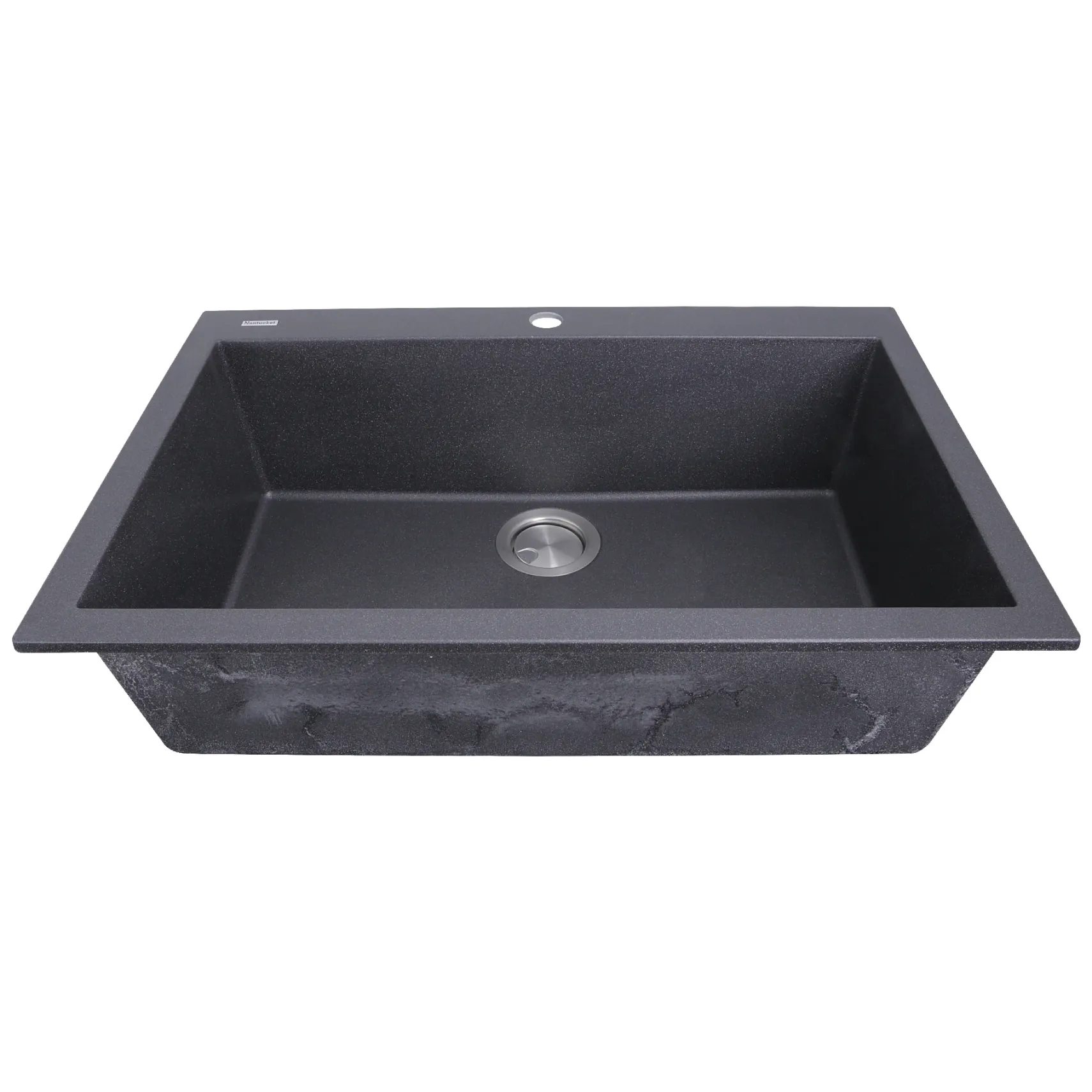 Nantucket Sinks Plymouth 30" Granite Composite Kitchen Sink, Black, PR3020-DM-BL