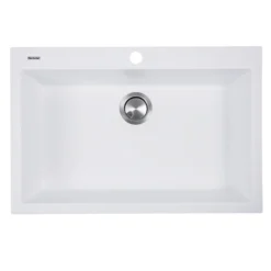 Nantucket Sinks Plymouth 30" Granite Composite Kitchen Sink, White, PR3020-DM-W