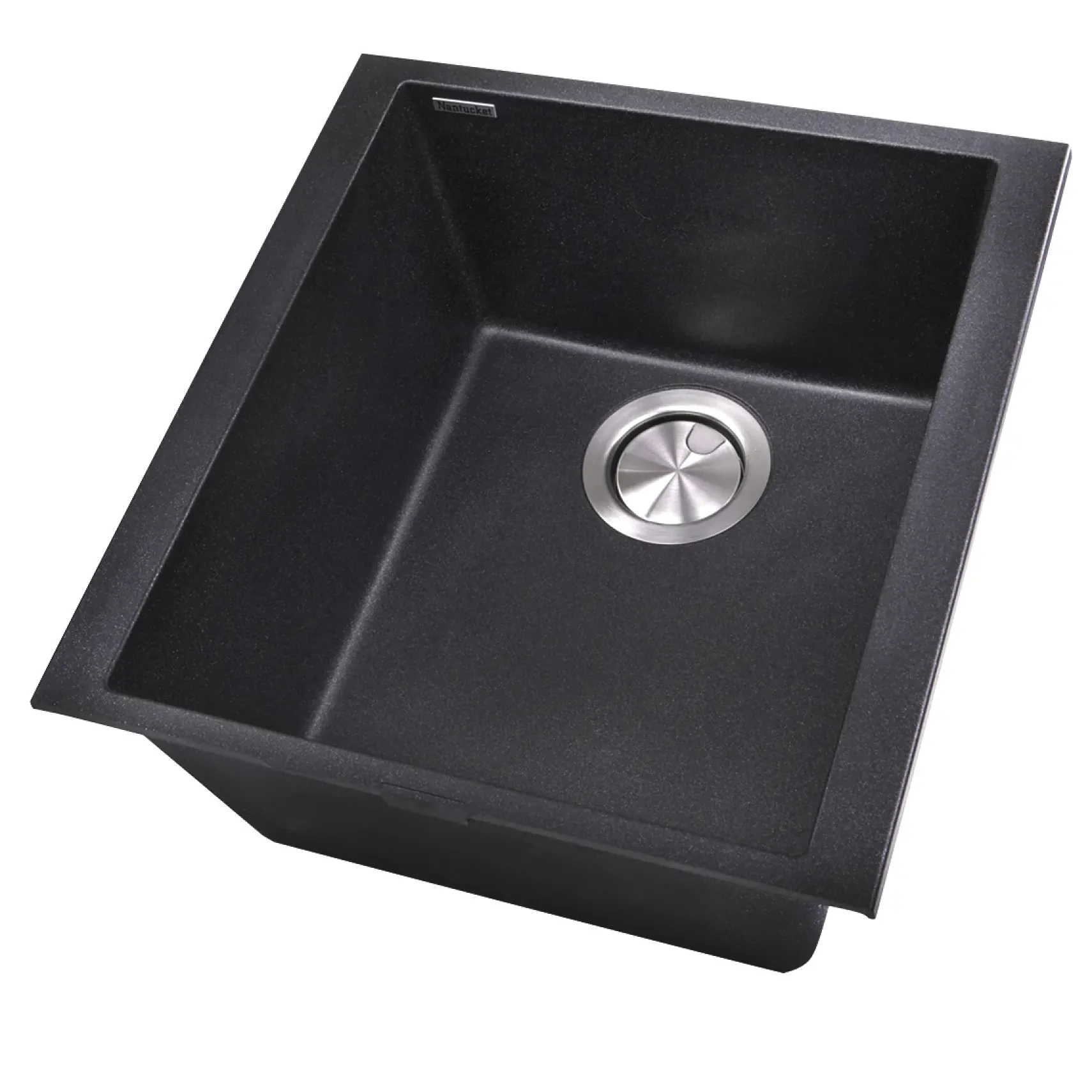 Nantucket Sinks Plymouth 16" Granite Composite Bar Sink, Black, PR1716-BL