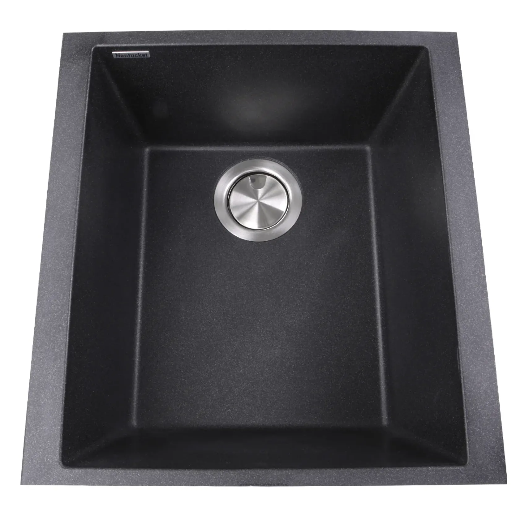 Nantucket Sinks Plymouth 16" Granite Composite Bar Sink, Black, PR1716-BL