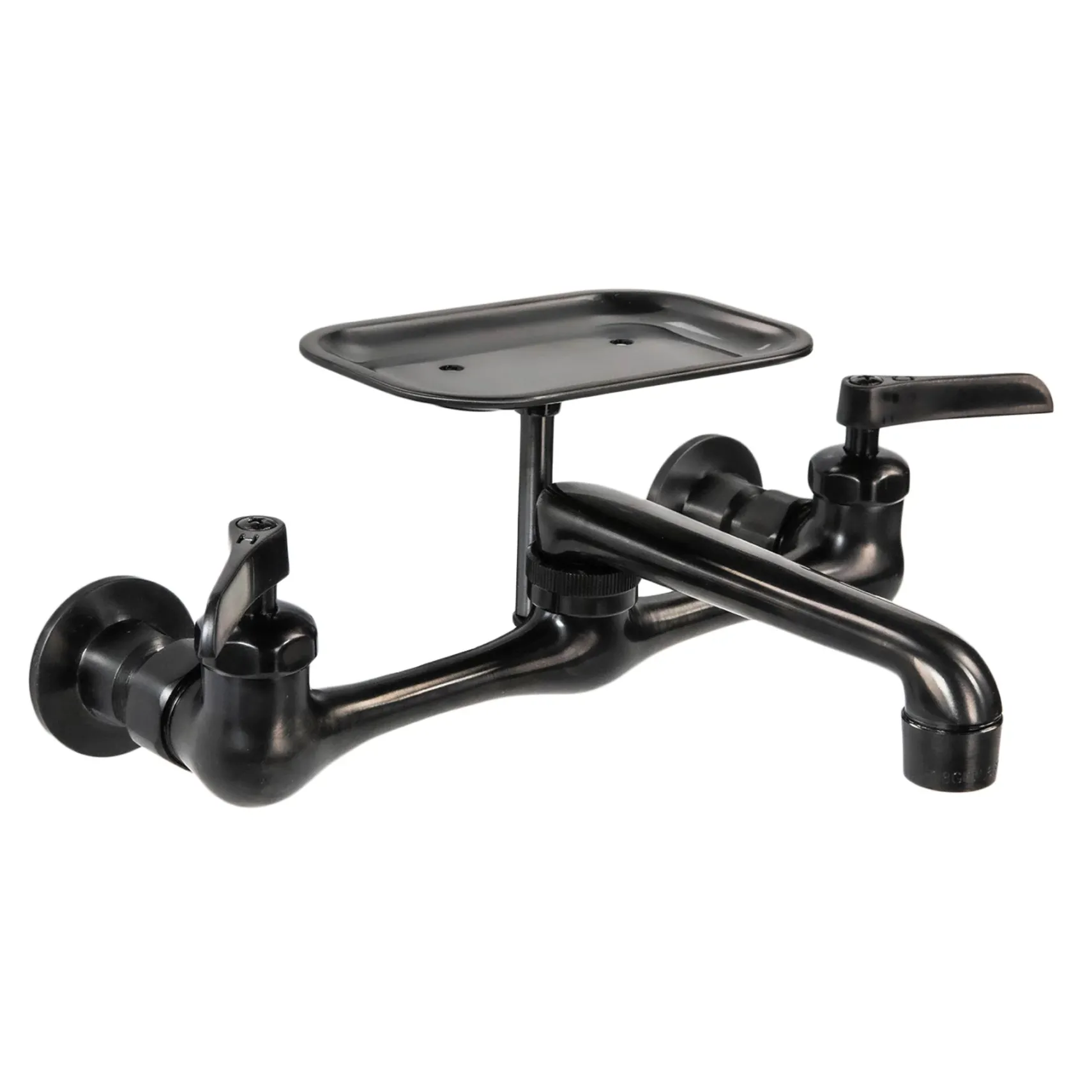 Nantucket Sinks Premium Kitchen 1.5 GPM Brass Utility/Mud/Laundry Faucet, Handle, Black, CIF-2HMBL