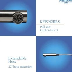 Nantucket Sinks Premium Kitchen 1.8 GPM Lever Stainless Steel Kitchen Faucet, Lever, KFPO12BRS
